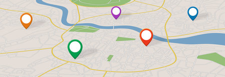 A generic city map with icons