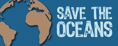 Paper cut - Save the oceansの写真素材