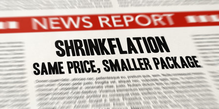 Newspaper Headline - Shrinkflationの写真素材