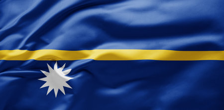 Waving national flag of Nauruの写真素材