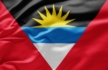 Waving national flag of Antigua and Barbudaの写真素材