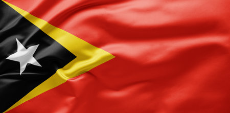 Waving national flag of East Timorの写真素材