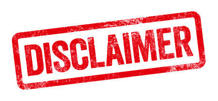 Red stamp on a white background - Disclaimerの写真素材