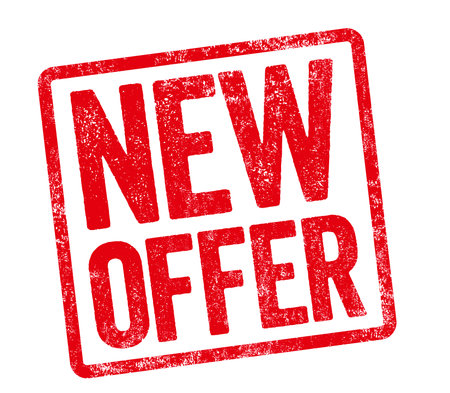 Red stamp on a white background - New Offerの写真素材