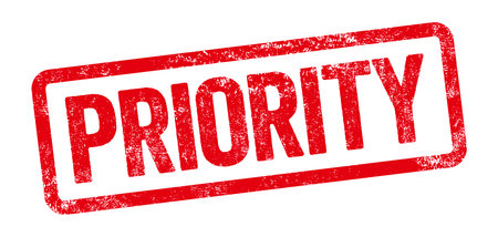 Red stamp on a white background - Priorityの写真素材