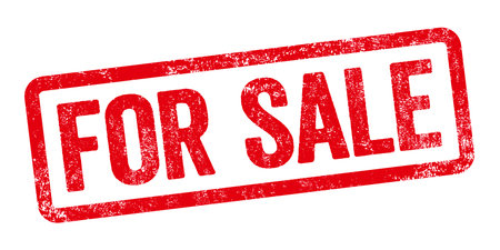 Red stamp on a white background - For Saleの写真素材