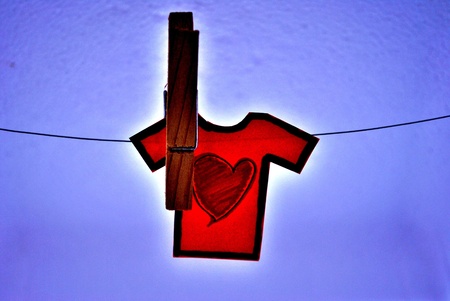 A lovely shape of love glow upの写真素材