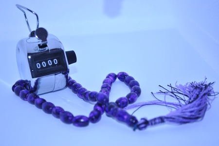 A manual timer and a tasbihの写真素材