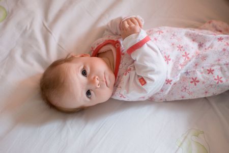 Little Baby on white background の写真素材