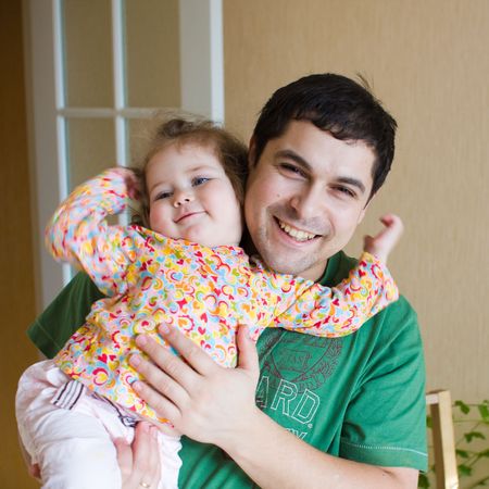 Daughter with Father having funの写真素材