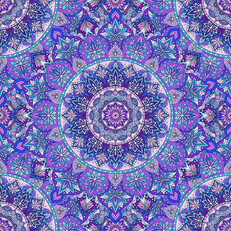 Seamless pattern. The mandala is purple. Asian style. Vectorのイラスト素材