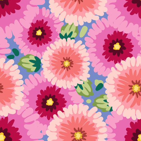 Seamless pattern with flowers is drawn by hand. Vectorのイラスト素材