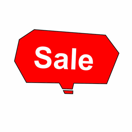 Sale red sticker on white background. Sign, label, stickerの写真素材