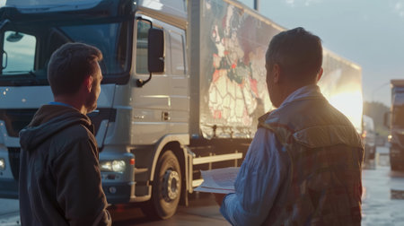 Logistics team planning distribution routes for timely product delivery.の素材