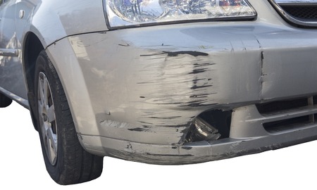 Car cracks in front of the carの写真素材