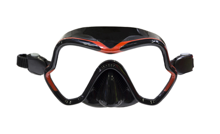 A diving mask isolated on a white background.の写真素材