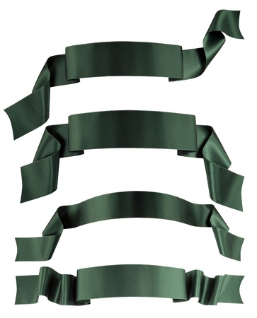 Green ribbon banner collection の写真素材