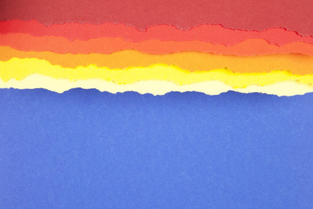 Colored torn paper strip borders.の写真素材