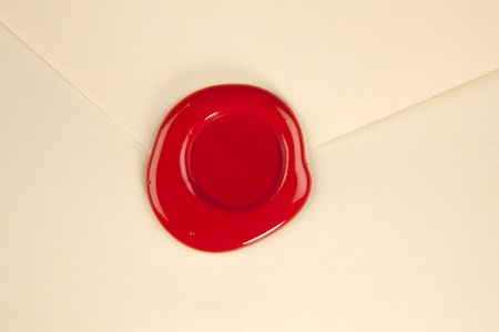 Empty envelope with wax-seal の写真素材