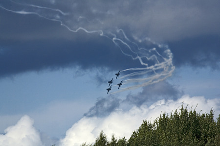 Hawk aeroplane in Air Show Malmi Finland 2009のeditorial素材