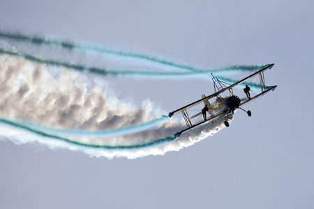 FINLAND INTERNATIONAL AIRSHOW - AUGUST 17: Scandinavian airshow - Catwalk 2014 at airport Malmi on August 17, 2014 in Finlandのeditorial素材