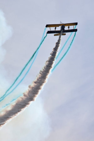 FINLAND INTERNATIONAL AIRSHOW - AUGUST 17: Scandinavian airshow - Catwalk 2014 at airport Malmi on August 17, 2014 in Finlandのeditorial素材