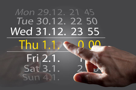 Finger Touching  Grey Digital Touch Screenの写真素材