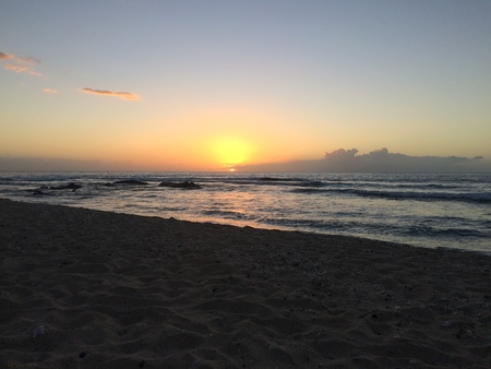 sunset on a dream beachの写真素材