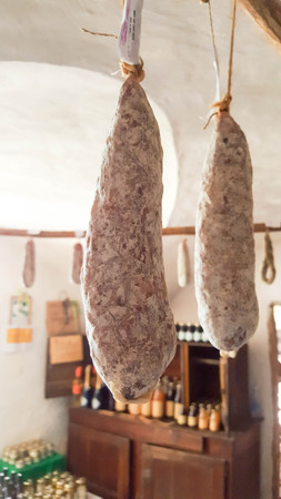 French saucisson sec or dry sausageの写真素材