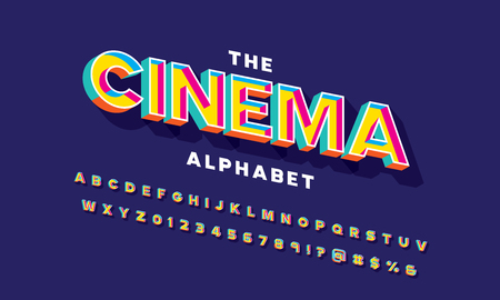 Vector of colorful bold 3D display font designのイラスト素材