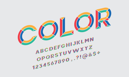 colorful chisel style alphabet designのイラスト素材