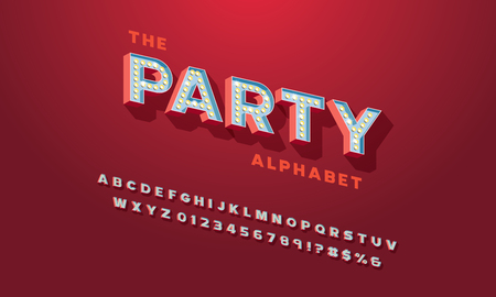 Retro alphabet design with light bulbsのイラスト素材