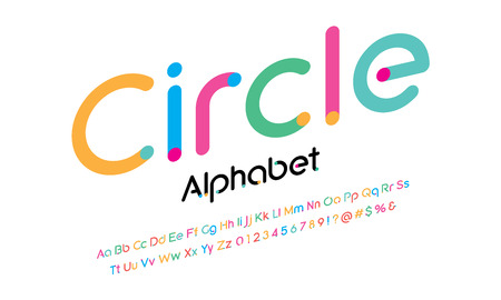 Trendy rounded dot alphabet designのイラスト素材