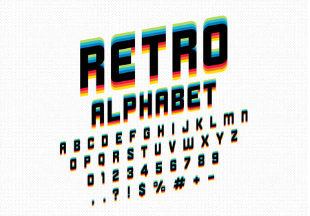 Retro overlap stylized alphabetのイラスト素材
