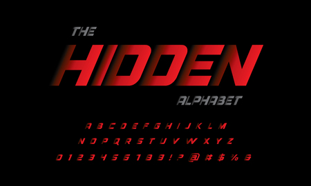 Vector of modern bold shadow display font and alphabetのイラスト素材