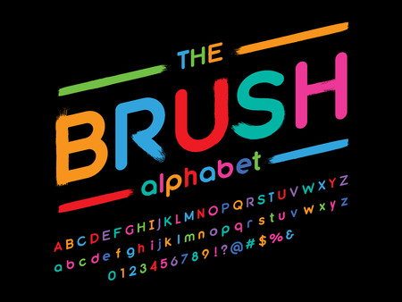 Vector of stylized paintbrush alphabet designのイラスト素材