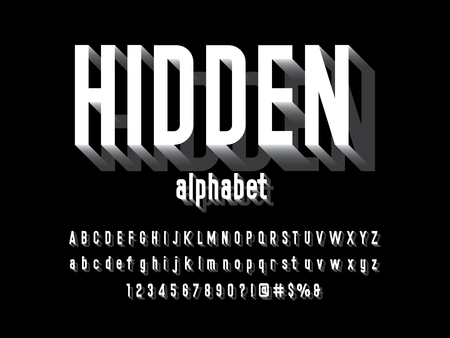 hidden  word Vector of stylized modern alphabet designのイラスト素材