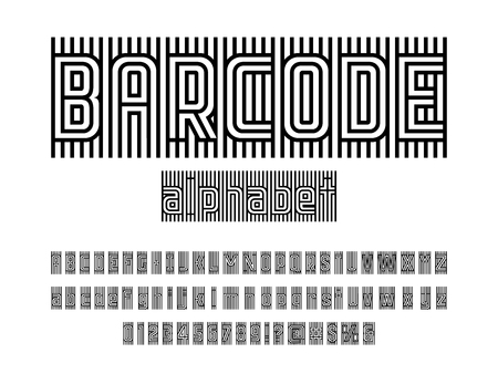 Striped style alphabet designのイラスト素材