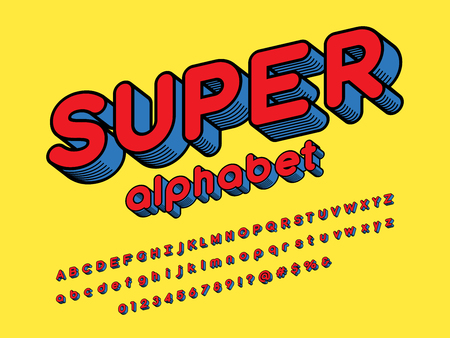 Superhero Comic Style Vector Fontのイラスト素材