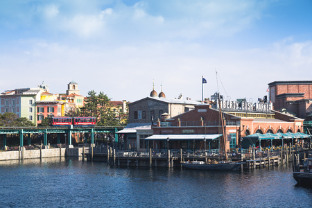 Tokyo, Japan - November 29, 2018:  Tokyo DisneySea is nautical themed with seven impressively themed portsのeditorial素材