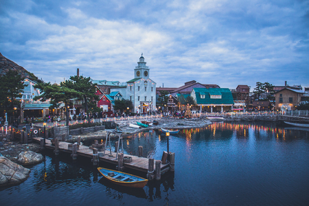 Tokyo, Japan - November 29, 2018: American Waterfront is a themed land at Tokyo DisneySea, It represents the Northeastern seaboard of the United States in the early 20th century.のeditorial素材