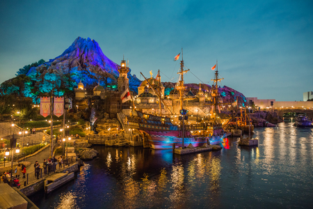 Tokyo, Japan - November 29, 2018: Fortress Explorations is an exquisitely-themed interactive play area at Mediterranean Harbor, Tokyo DisneySea.のeditorial素材