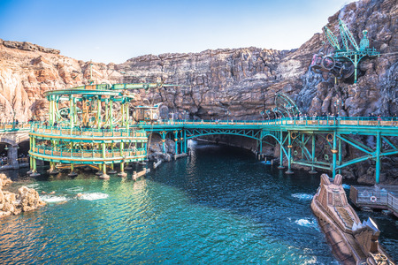 Tokyo, Japan - November 29, 2018: Mysterious Island sits in the middle of Tokyo DisneySea. There are 2 attractions, 20,000 Leagues Under the Sea and Journey to the Center of the earth.のeditorial素材