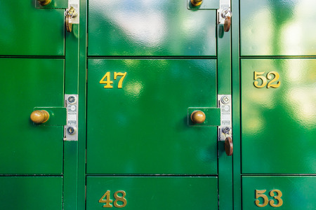 Tokyo, Japan - November 30, 2018: Coin-operated locker at Ghibli museumのeditorial素材