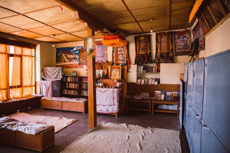 Leh, India - July 1, 2019: An overview of a library hall at the Tibetan SOS children's village Leh Ladakhのeditorial素材