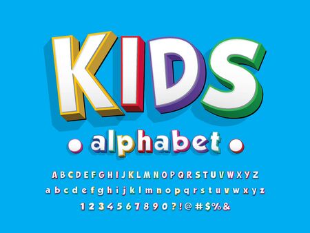 kids stylized colorful alphabet designのイラスト素材
