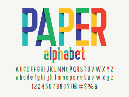 Paper folding origami style alphabet designのイラスト素材