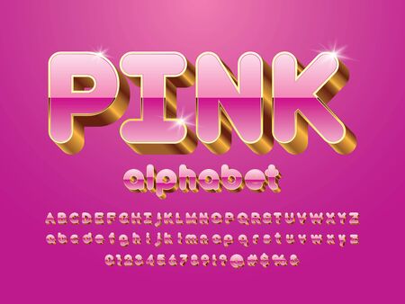Vector glossy 3D golden alphabet designのイラスト素材
