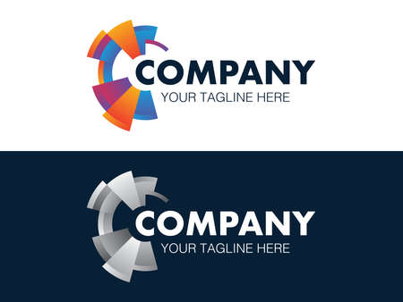 Abstract colorful and monotone corporate logo designのイラスト素材