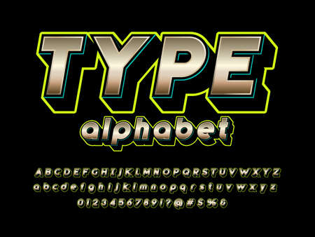 Vector of stylized modern bold alphabet designのイラスト素材